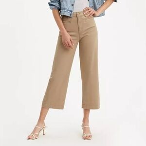 Levi's Women's Ribcage Wide Leg Crop Tan Jeans 26